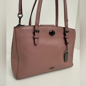 COACH Pink Crossgrain Leather Turlock Carryall 29 Tote